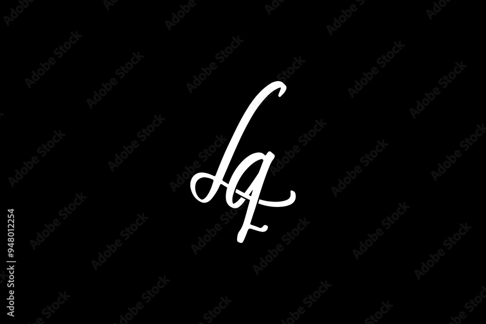 Aufkleber LQ Initial letter,overlapping Shape Signature Monogram elegant monogram logo