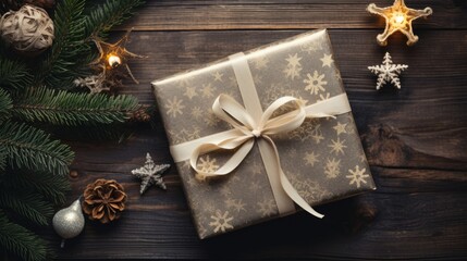 Festive Enchantment: Capturing the Delightful Moment of a Woman's Hands Professionally Wrapping a Bo