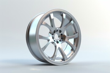 Obraz premium Chrome alloy rim is standing on a white background