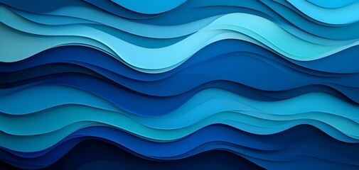 Obraz premium A serene abstract representation of flowing waves in various shades of blue, perfect for backgrounds and creative projects.