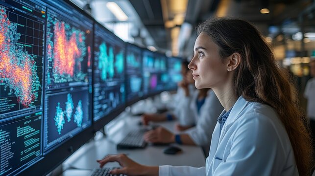 Researchers discuss genetic editing advancements in a conference room during a scientific gathering