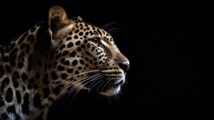 Obraz premium Leopard Portrait in Dramatic Lighting