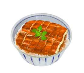 うな丼のイラスト　丼ぶり　丼もの