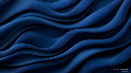Obraz premium Elegant deep blue fabric texture with soft, flowing waves, perfect for backgrounds, textiles, and abstract designs.