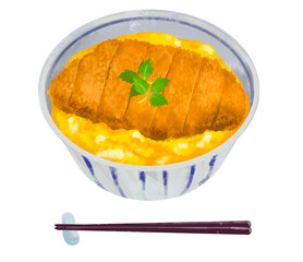 かつ丼のイラスト　丼ぶり　丼もの