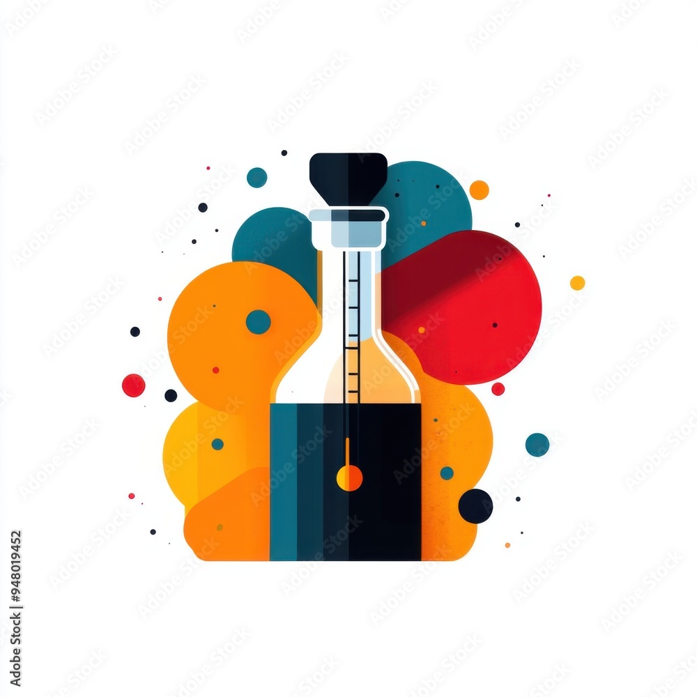 Poster analyzing efficacy: data visualizations in laboratory setting - flat design illustration