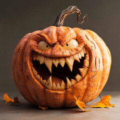 halloween costume devil pumpkin laughing 3d