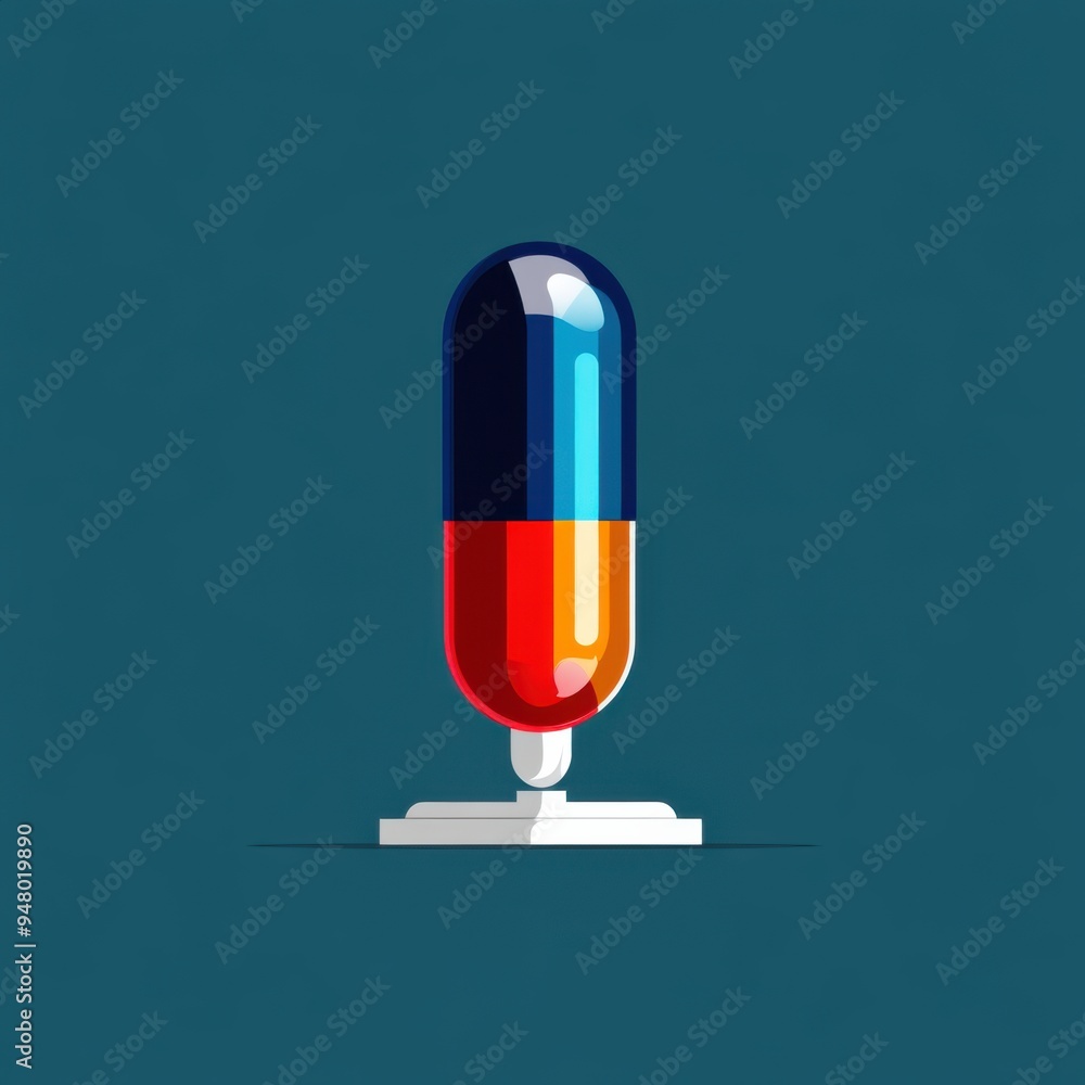 Aufkleber analyzing drug efficacy through statistical data on computer screens - flat design illustration