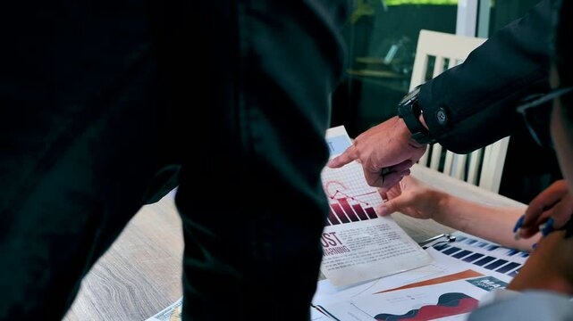 Talking about serious business. Business peoples meeting, discuss about business problem and bad business result. 4K