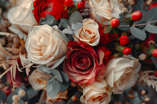 Traditional beautiful gentle style wedding day with amazing decorations, Generative AI image