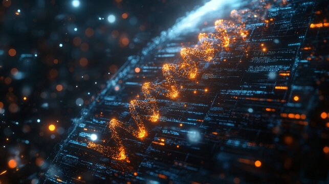 Futuristic interface illustrating the CRISPR gene technology and its complex data representation - Powered by Adobe