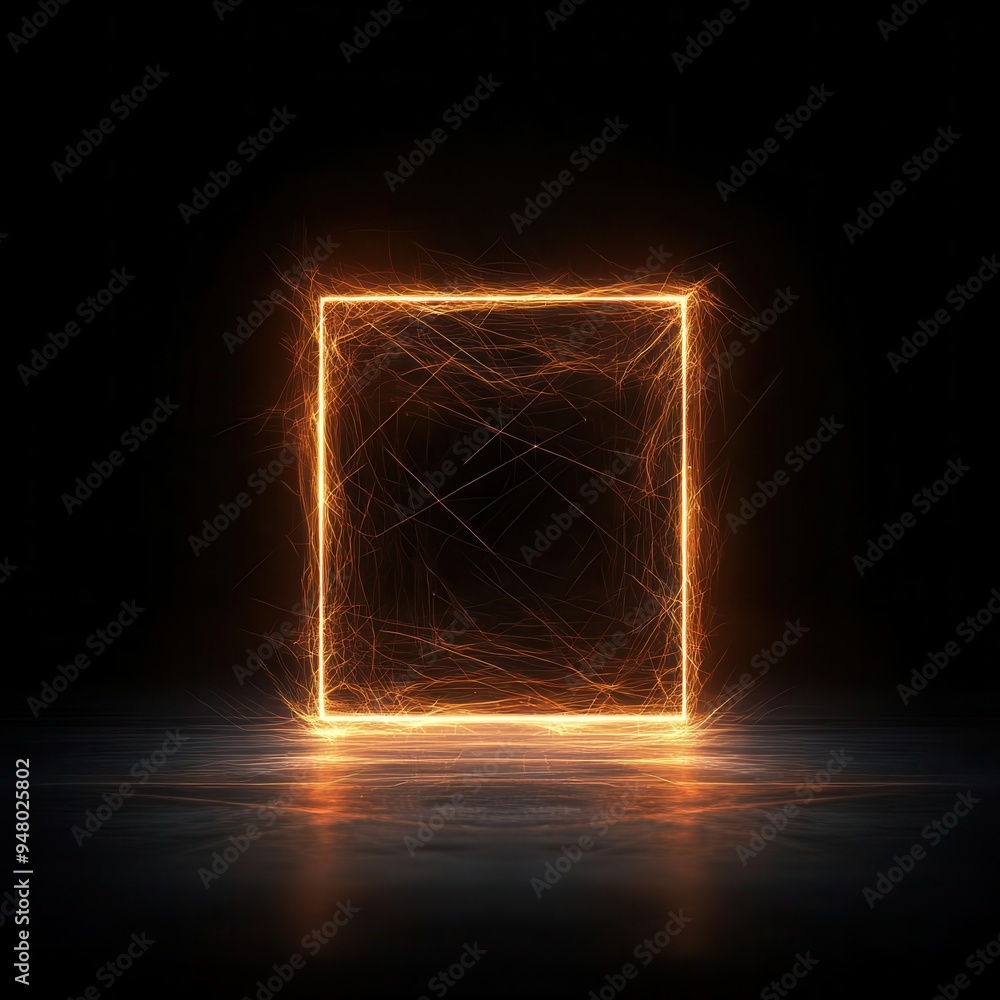 Poster create a glowing web of lines around an empty space