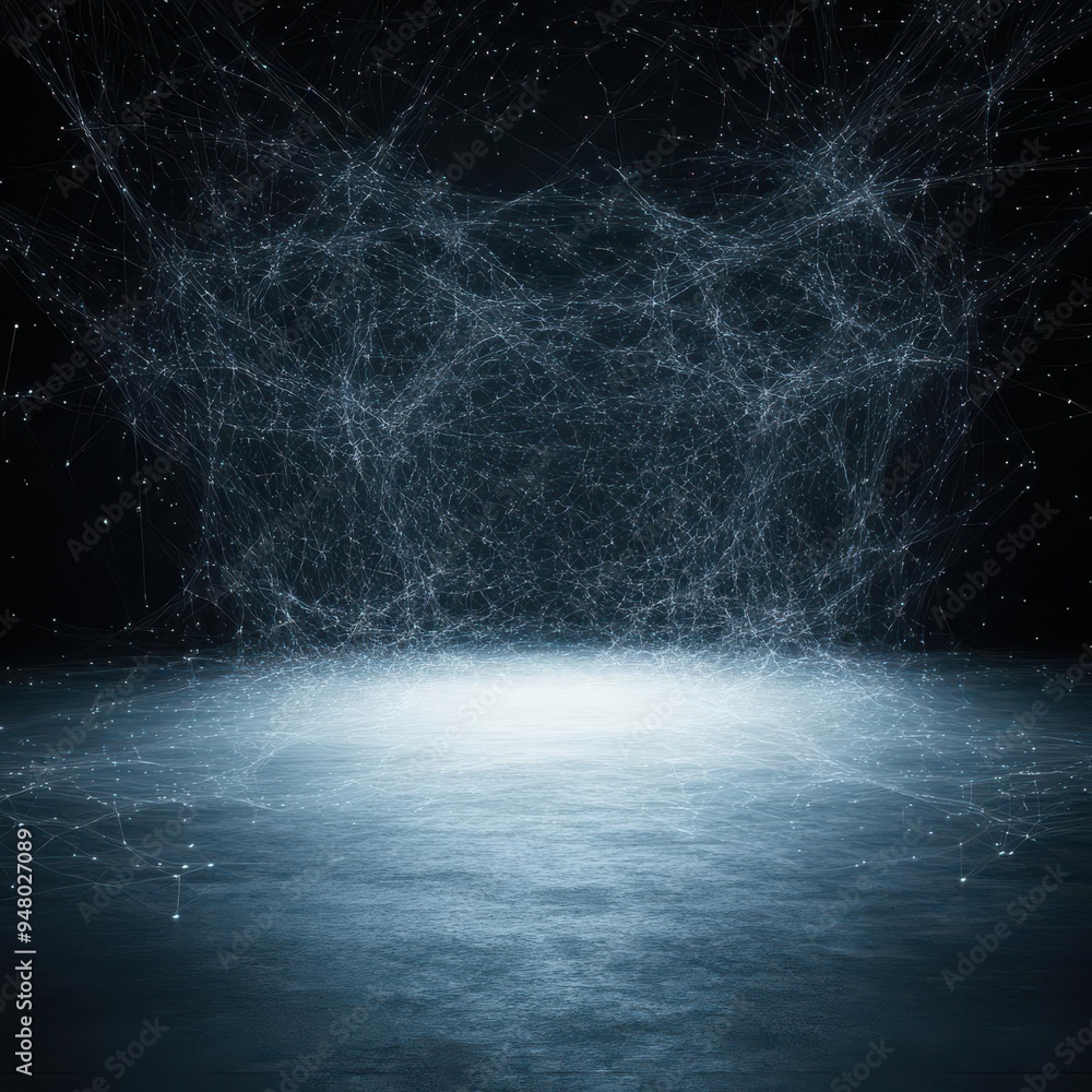Poster create a glowing web of lines around an empty space