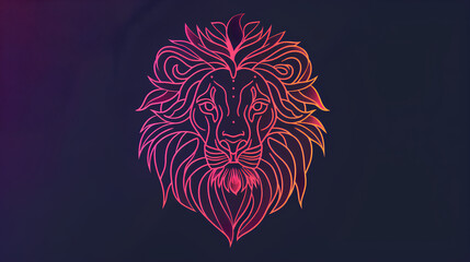 Fototapeta premium leo zodiac icon with colored background