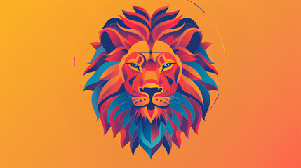 Obraz premium leo zodiac icon with colored background