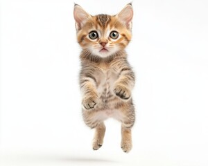 Obraz premium Cat kitten in motion pose transparent background