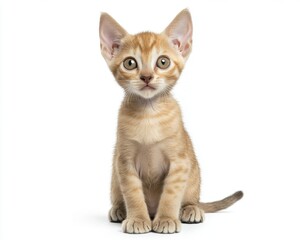 Cat kitten in motion pose transparent background