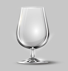 Alcohol glass. Transparent empty realistic mockup stemware for different drinks. illustration