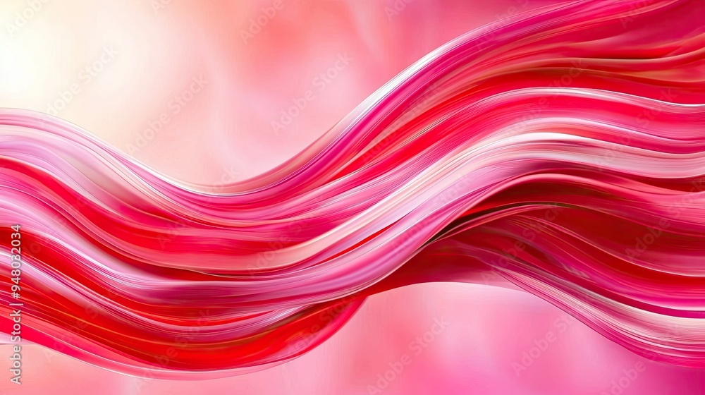 Poster a vibrant abstract wave design in shades of pink, creating a smooth and fluid visual flow for artist
