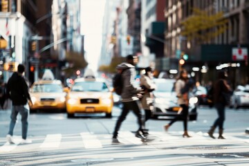 People on the street People on the street in New York downtown.