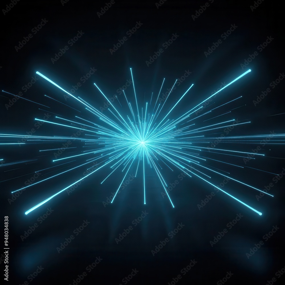 Poster illustrate glowing lines converging from multiple directions