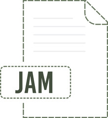 JAM File format icon dashed outline