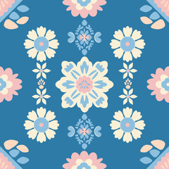 Traditional Palestinian embroidery motif in a seamless pattern design