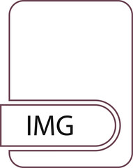 IMG File format icon black outline and light color