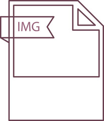 IMG File format icon black outline and light color text