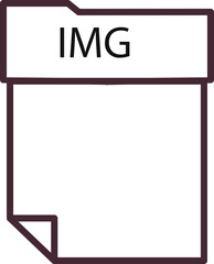 Obraz premium IMG File format minimal icon with thick outline