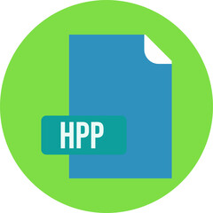 HPP File format icon dashed outline