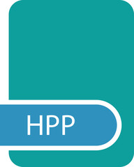 HPP File format icon with contour