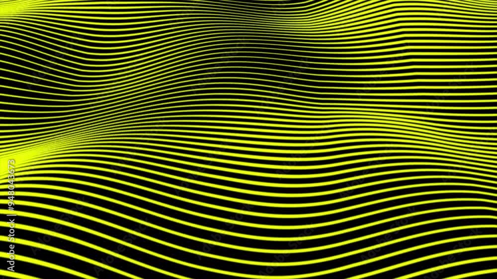 Poster yellow abstract doten wave background. motion modern animation. texture of dots pattern. dotted anim