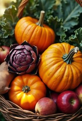 Bountiful autumn harvest basket