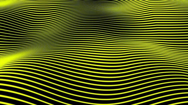 Yellow abstract doten wave background. Motion modern animation. Texture of dots pattern. Dotted animated gradient