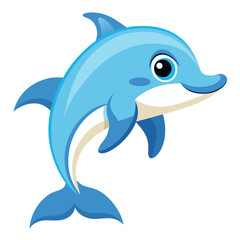 Dolphin cartoon vector  with white background 