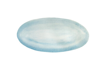 Ice rink for skaters. Snow globe, blue spot. Watercolor hailstone hand painted illustration isolated on background. For designers, decoration, shop, for postcards, wrapping paper, covers. 