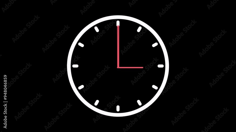 Poster clock graphic with hour and minute hands black. vector clock icon. circular clock symbol.