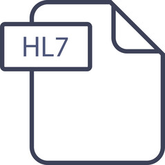 HL7 File format icon rounded shapes outline