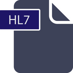 Obraz premium HL7 File format icon rounded shapes and spacing