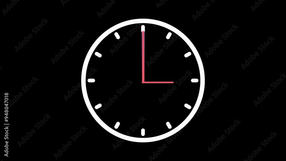 Poster clock graphic with hour and minute hands black. vector clock icon. circular clock symbol.