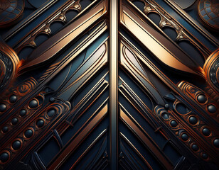 Obraz premium Futuristic Metallic Geometric Patterns Abstract Chrome Grid Design with Sharp Reflective Surfaces