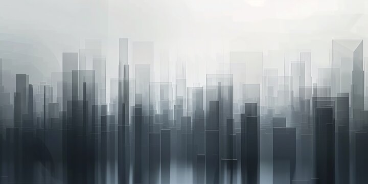 Abstract background with city skyline silhouette and minimalist design with light shadows and geometric elements in gray tones.