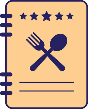 notebook with fork and spoon icon clip art preview