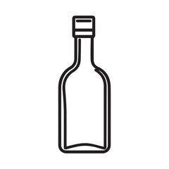 Bottle icon white background, line style, vector illustration symbol design.