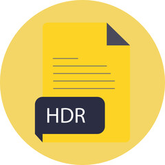 HDR File extension icon black color crisp corners circular shape