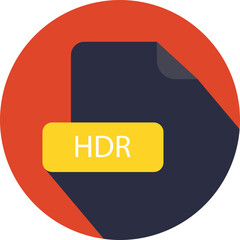 HDR File extension icon with black shadow circular icon