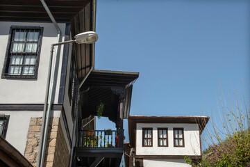 Historical Beypazarı district of Ankara. Magnificent historical buildings. Historical wooden and...
