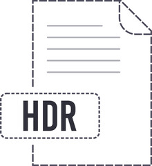 HDR File format icon dashed outline
