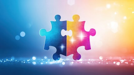 Strategic Business Puzzle with Missing Competitor Pieces - Watercolor Illustration Highlighting Competitor Weaknesses